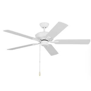 Linden 52 in. Transitional Indoor Matte White Ceiling Fan with White Blades